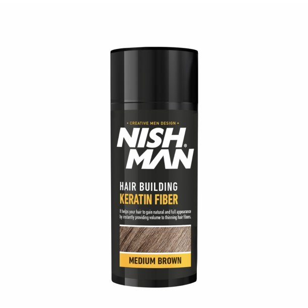 NISHMAN Hair Building Keratin Fiber - Medium Brown + Fiber Locking Mist Spray