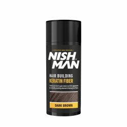 NISHMAN Hair Building Keratin Fiber - Dark Brown +Fiber Locking Mist Spray