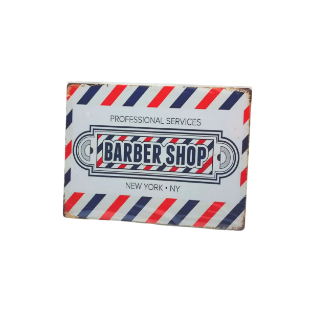 BARBERSHOP METAL PLATE NEW YORK