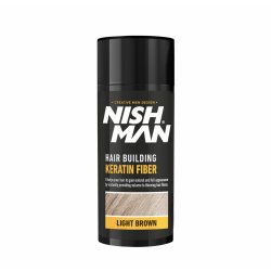 NISHMAN Hair Building Keratin Fiber - Light Brown + Fiber Locking Mist Spray 
