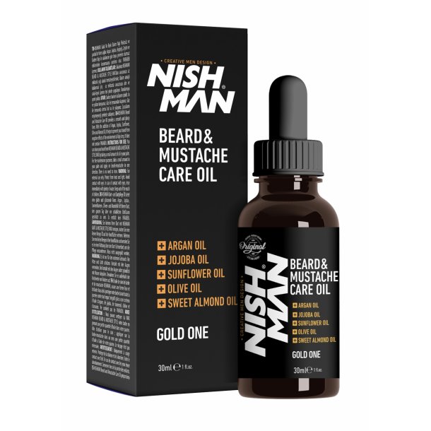 NISHMAN Beard &amp; Mustache Care Oil - Gold One 