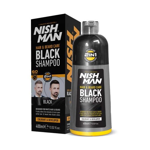 NISHMAN Hair &amp; Beard Care - Black Shampoo