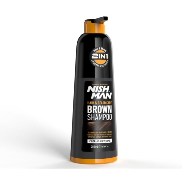 NISHMAN Hair &amp; Beard Care - Brown Shampoo