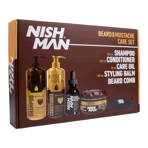 NISHMAN Beard &amp; Mustache - Care Set